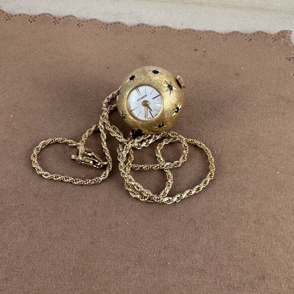 Vintage Swiss Kelbert Orb Watch with Pave Set Red, Blue and Crystal Spinel Gems